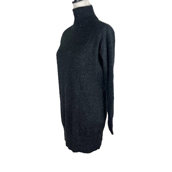 Everlane The Cashmere Turtleneck Sweater Dress Dark Grey Donegal Size XS - Picture 7 of 9